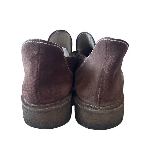 Giraudon Womens 12 Suede Blundstone Slip On Shoes Chunky Lug Sole Boots Brown