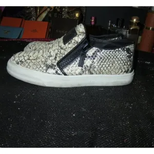Giuseppe Zanotti Python Embossed Italian Leather Devon Skate Shoes Sneakers 38 o