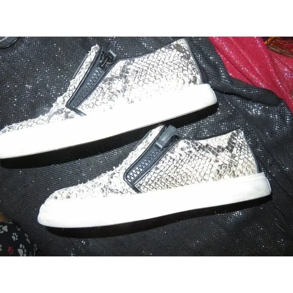 Giuseppe Zanotti Python Embossed Italian Leather Devon Skate Shoes Sneakers 38 o