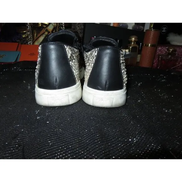 Giuseppe Zanotti Python Embossed Italian Leather Devon Skate Shoes Sneakers 38 o