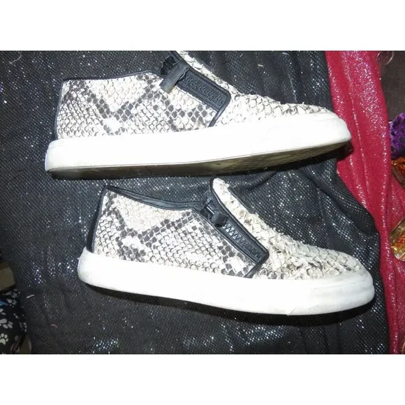 Giuseppe Zanotti Python Embossed Italian Leather Devon Skate Shoes Sneakers 38 o