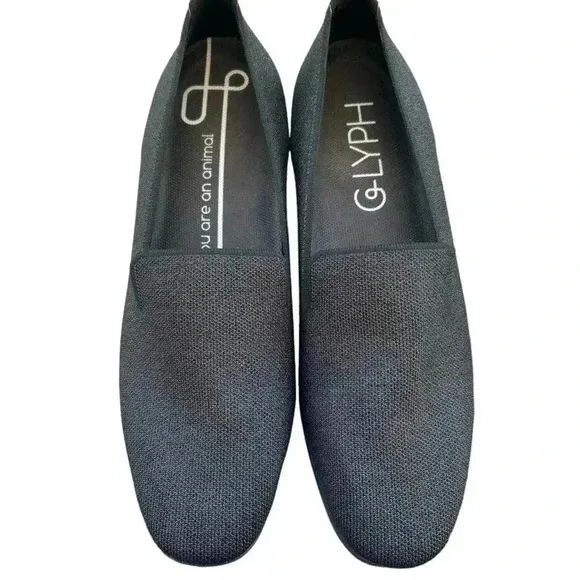 GLYPH Black Knit Loafer Minimalist Washable Eco-friendly Shoes Womens 9