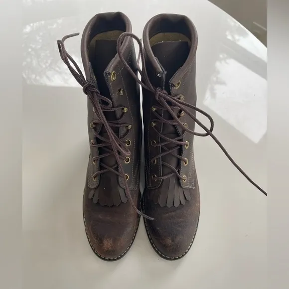 Gorgeous Vintage Made in USA Leather Lace Up Boots - 2.5