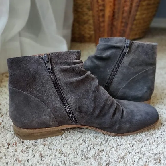 Gray Suede Leather Ankle / Beetle Boots (7) by Jeffrey Campbell x Free P…