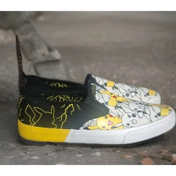 Ground Up Pokémon Pikachu Canvas Slip on Skateboard Shoes Unisex Adult Size 10.5