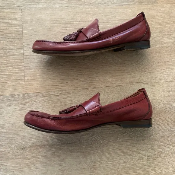 Gucci Burgundy Tassel Loafers