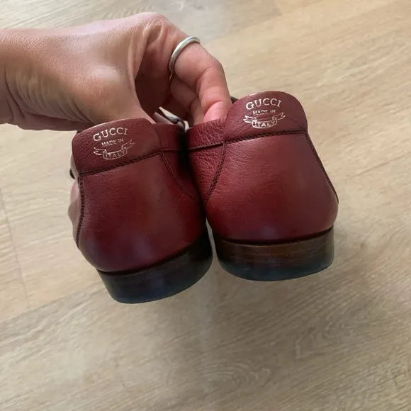 Gucci Burgundy Tassel Loafers