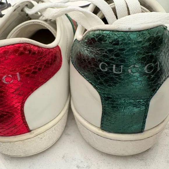 Gucci Women's White Sneakers with Embroidered Details