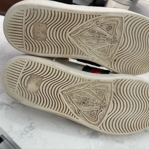 Gucci Women's White Sneakers with Embroidered Details