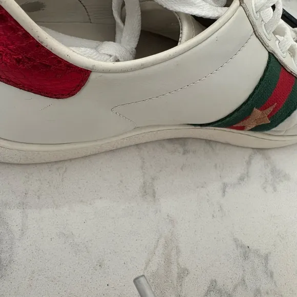 Gucci Women's White Sneakers with Embroidered Details