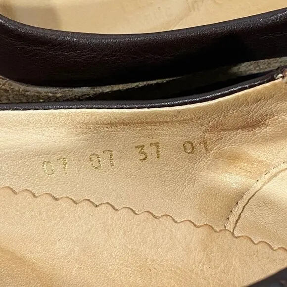 Haflinger mary Jane slip on clog shoes brown leather women’s 37 minimalist