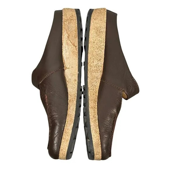 Haflinger mary Jane slip on clog shoes brown leather women’s 37 minimalist
