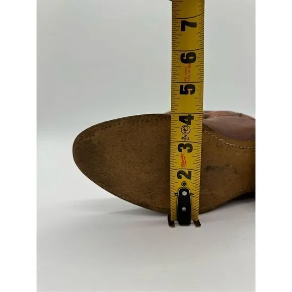 Handmade Vintage Boots 9.5 B Western Cowboy Brown Leather