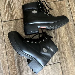 Harley-Davidson vintage cruise control leather black biker boots