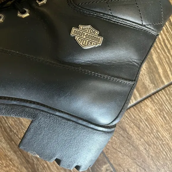 Harley-Davidson vintage cruise control leather black biker boots