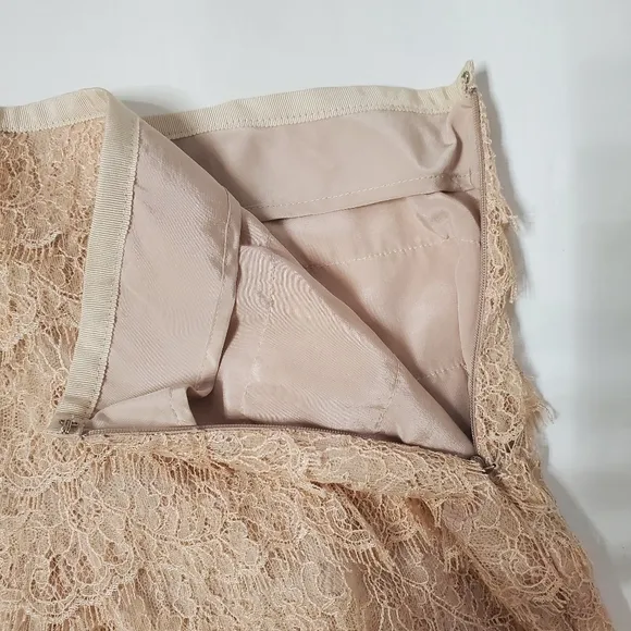 Haute Hippie Mid-Rise Mini Lace Tiered  Shorts SZ L Beige Boho|Couture|NWT