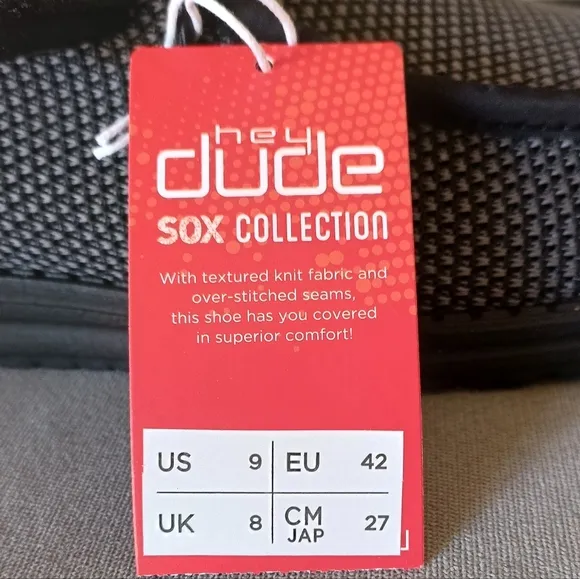 Hey Dude Wally Stretch Sox Casual Slip-On Sneaker Shoes Mens Size 9