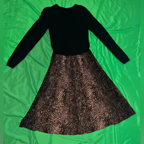 Hobbs London Hallie Knit Black and Brown Sweater Dress size 6
