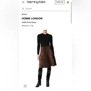 Hobbs London Hallie Knit Black and Brown Sweater Dress size 6