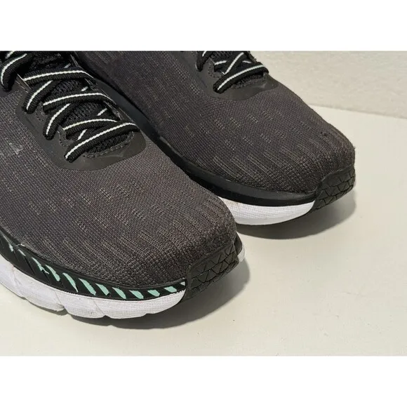 Hoka One Womens Clifton 5 Knit Running Shoes Sz 9.5 Black Lace Up Casual Gym