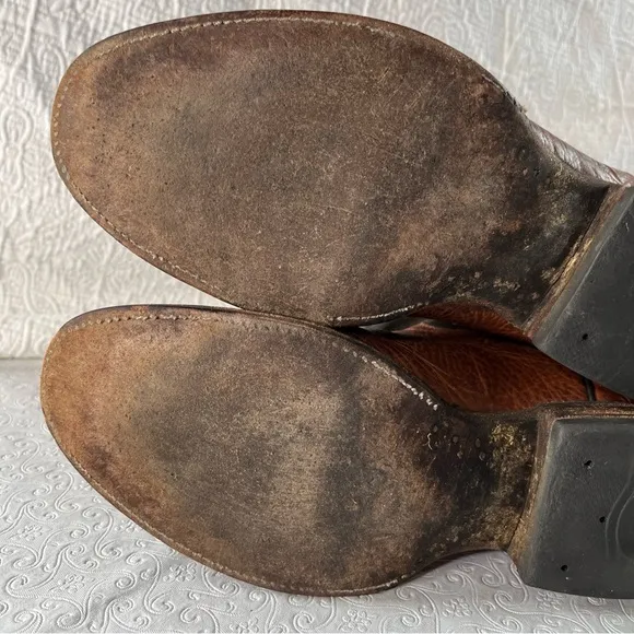 Hondo Boots Mens 9.5 D Chocolate Brown Leather Western Cowboy Made In Mexico