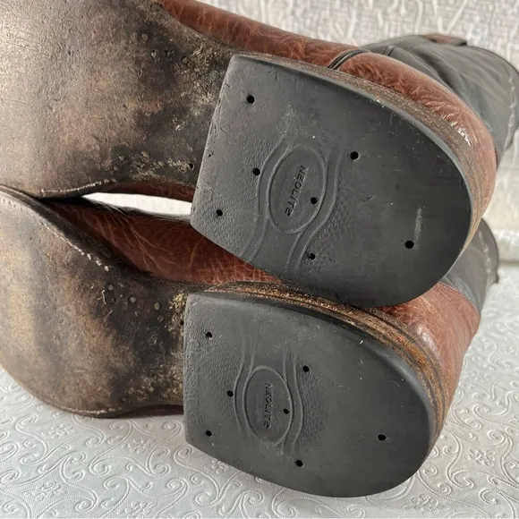Hondo Boots Mens 9.5 D Chocolate Brown Leather Western Cowboy Made In Mexico