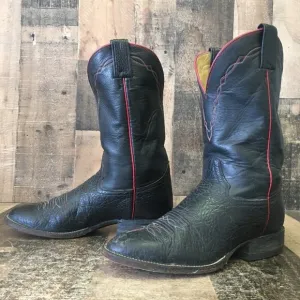 Hondo Vintage Round Toe Black Cowboy Boots Mens 8 D
