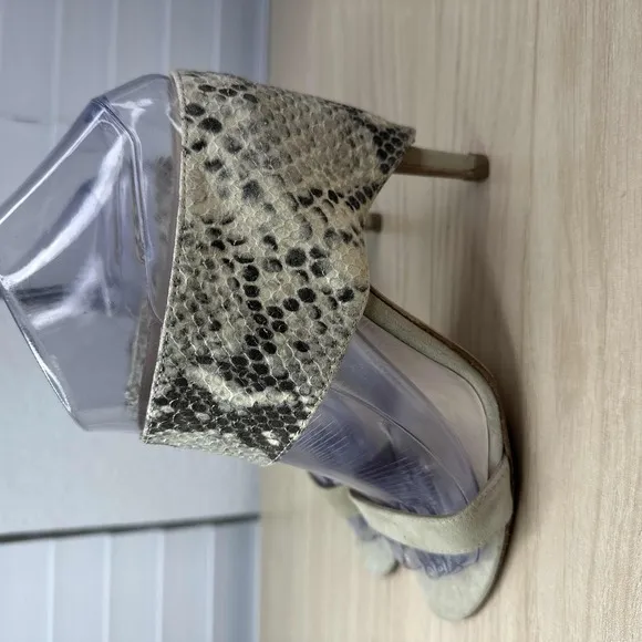 Hotel Particulier Shoes Womens EU 36 Beige Snake Print‎ Heeled Sandal