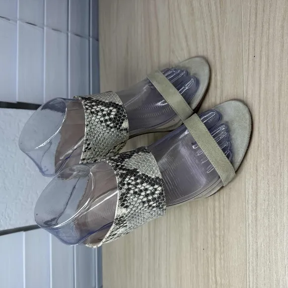 Hotel Particulier Shoes Womens EU 36 Beige Snake Print‎ Heeled Sandal