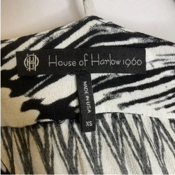 House of Harlow 1960 Tribal Print Blouson Mini Dress Size XS Spaghetti Straps