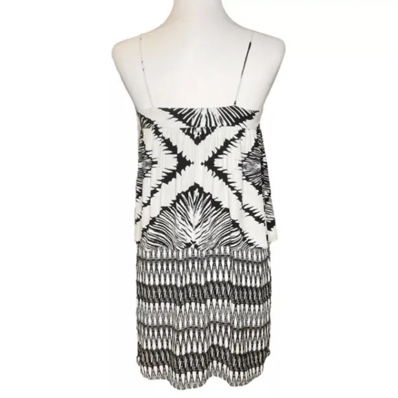 House of Harlow 1960 Tribal Print Blouson Mini Dress Size XS Spaghetti Straps