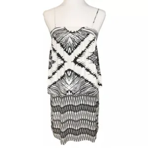 House of Harlow 1960 Tribal Print Blouson Mini Dress Size XS Spaghetti Straps