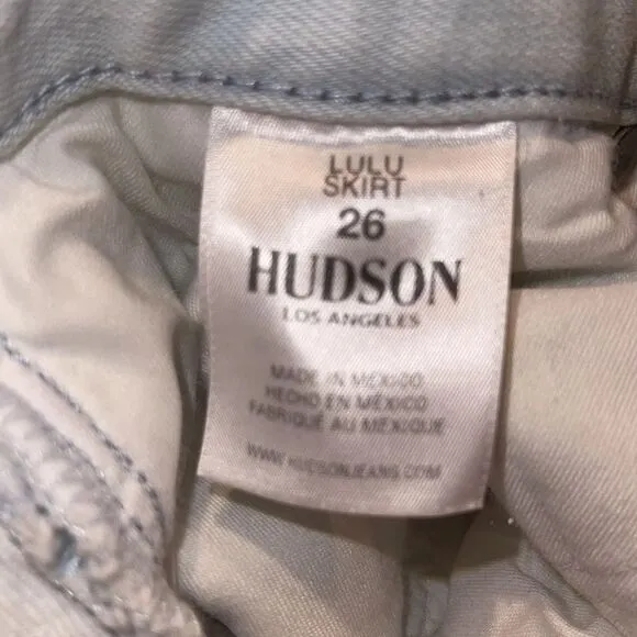 Hudson Jeans Skirt Lulu Pencil Light Blue Wash Frayed Denim Skirt Sz 26