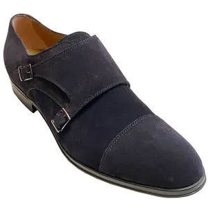 Hugo Boss Blue Suede Derek Double Monk Strap Shoes Sz. 11