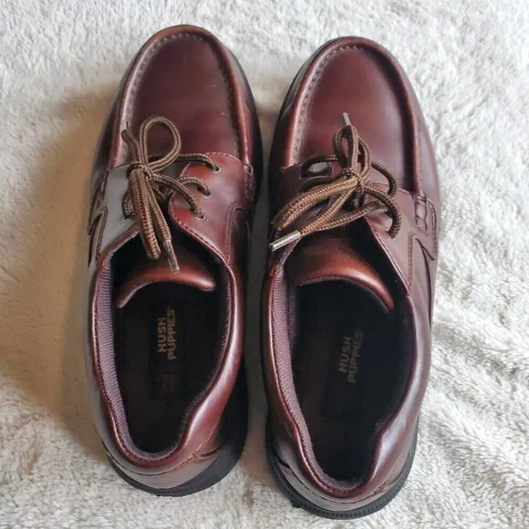 Hush Puppies Dark Brown Leather Tied Gus Oxford 18784 Dress Shoes Men 10.5