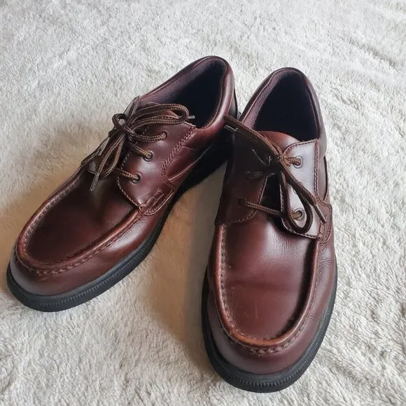 Hush Puppies Dark Brown Leather Tied Gus Oxford 18784 Dress Shoes Men 10.5