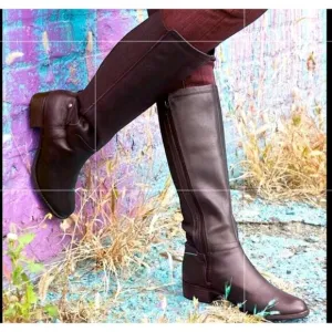 Hush Puppies Leather Riding Boots Womens Lindy Chamber Water Resistant SZ 8 UK 6