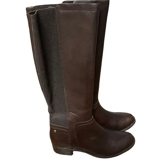 Hush Puppies Leather Riding Boots Womens Lindy Chamber Water Resistant SZ 8 UK 6