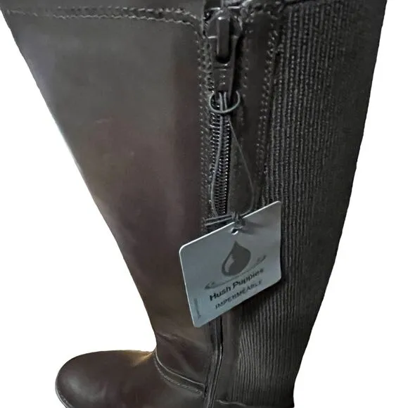 Hush Puppies Leather Riding Boots Womens Lindy Chamber Water Resistant SZ 8 UK 6
