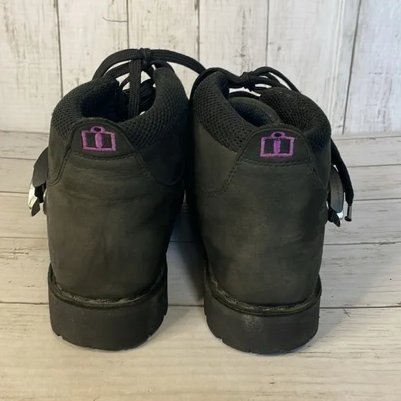 Icon Vintage Biker Boots W/Pink Lettering