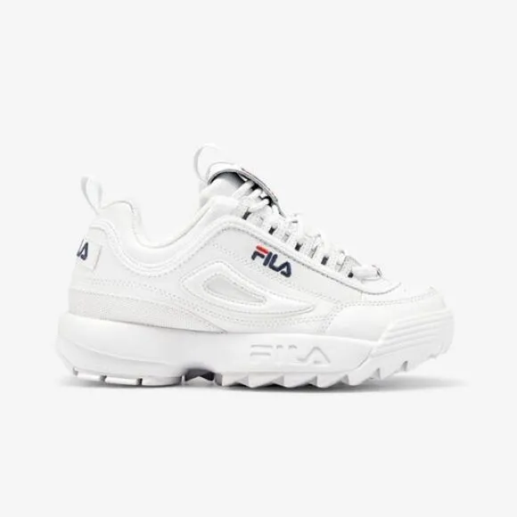 ICONIC Fila Disruptor 2.0 White Leather Chunky Lace Sneaker