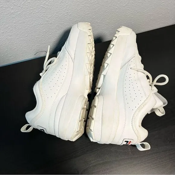 ICONIC Fila Disruptor 2.0 White Leather Chunky Lace Sneaker
