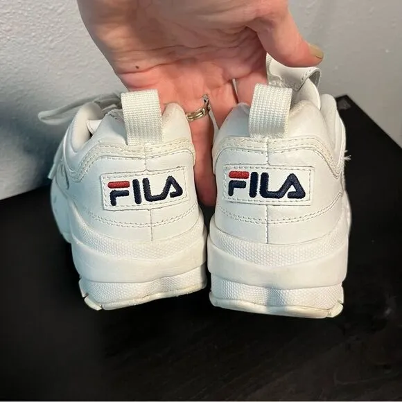 ICONIC Fila Disruptor 2.0 White Leather Chunky Lace Sneaker