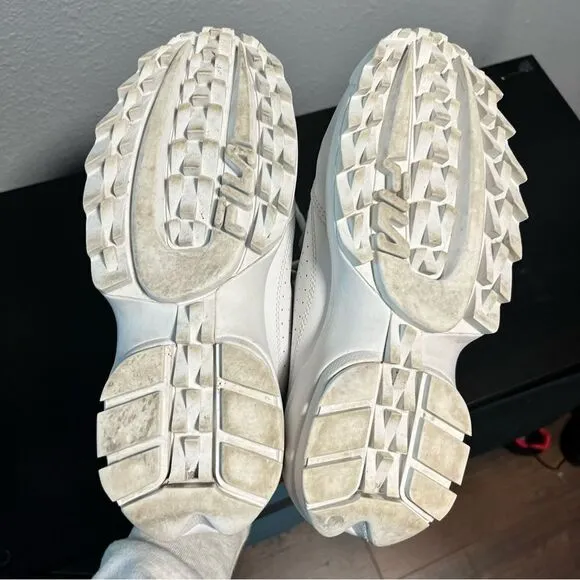 ICONIC Fila Disruptor 2.0 White Leather Chunky Lace Sneaker