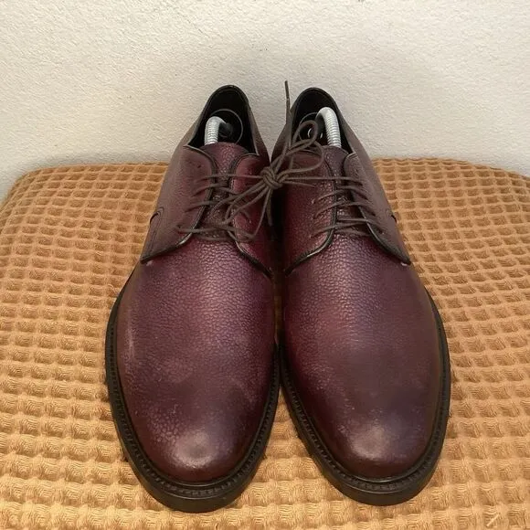 Igi&amp;Co Derby Dress Shoes Mens Sz 44 US‎ 10 Burgundy Leather Oxford Made Italy