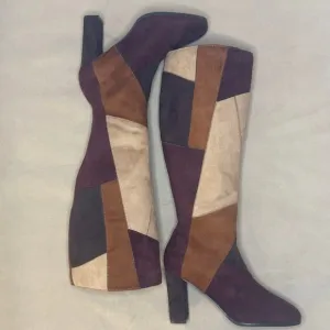 IMPO | Y2K PATCHWORK SUEDE | NWOT Multicolor Knee High Boots | Size 8