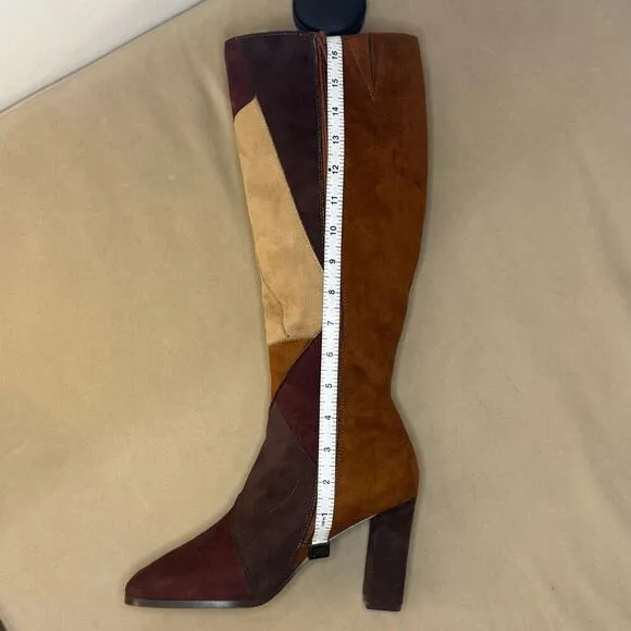 IMPO | Y2K PATCHWORK SUEDE | NWOT Multicolor Knee High Boots | Size 8