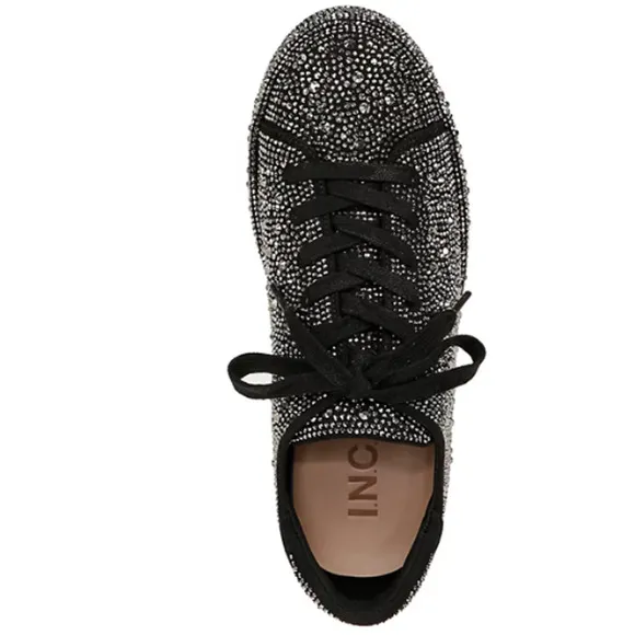 I.N.C. International Concepts Lola Rhinestone Sneakers Black EUC Size 10