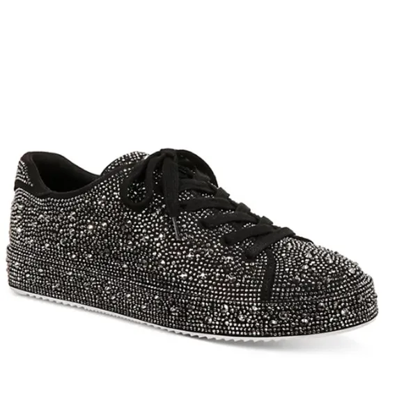 I.N.C. International Concepts Lola Rhinestone Sneakers Black EUC Size 10