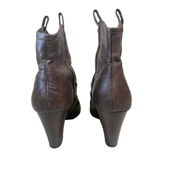 Indigo by Clarks Brown Leather Heel Ankle Boot Bootie Women's 10 M Slouch